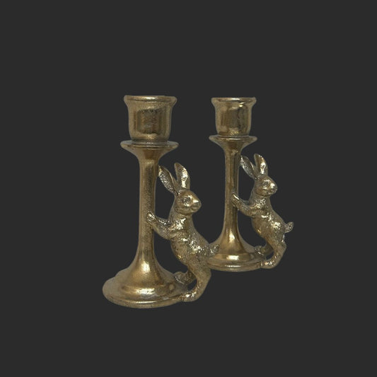 Gold Bunny Candle Holder
