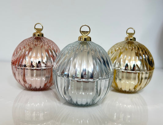 Trio Mini Christmas Bauble Candle Set