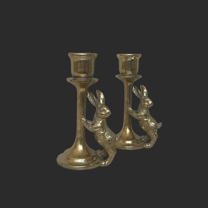 Gold Bunny Candle Holder