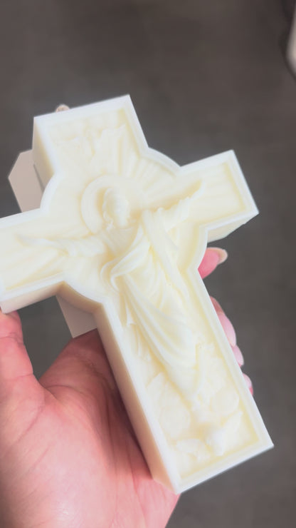 Christ on the Cross Pillar Candle
